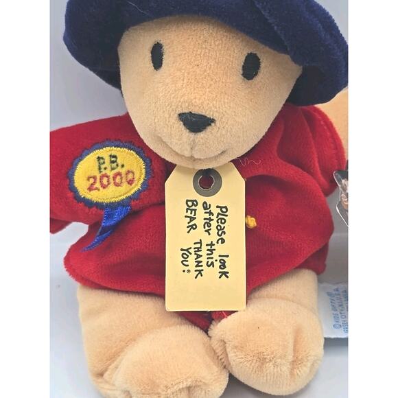 Vintage 2000 Paddington Bear Special Edition Bean Bag Red Coat w Tag BB28 - Picture 3 of 5